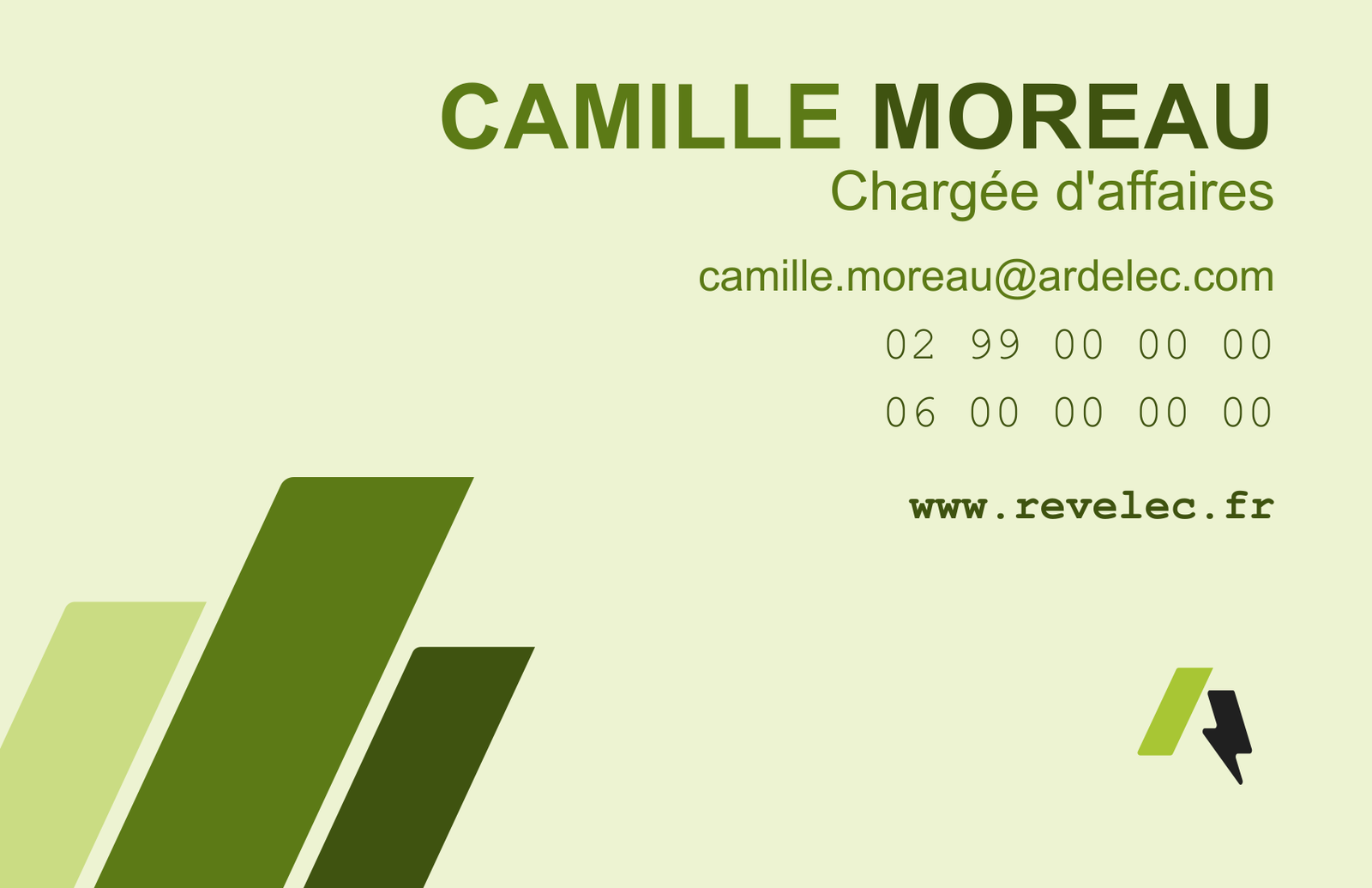 Carte de visite Revelec — recto